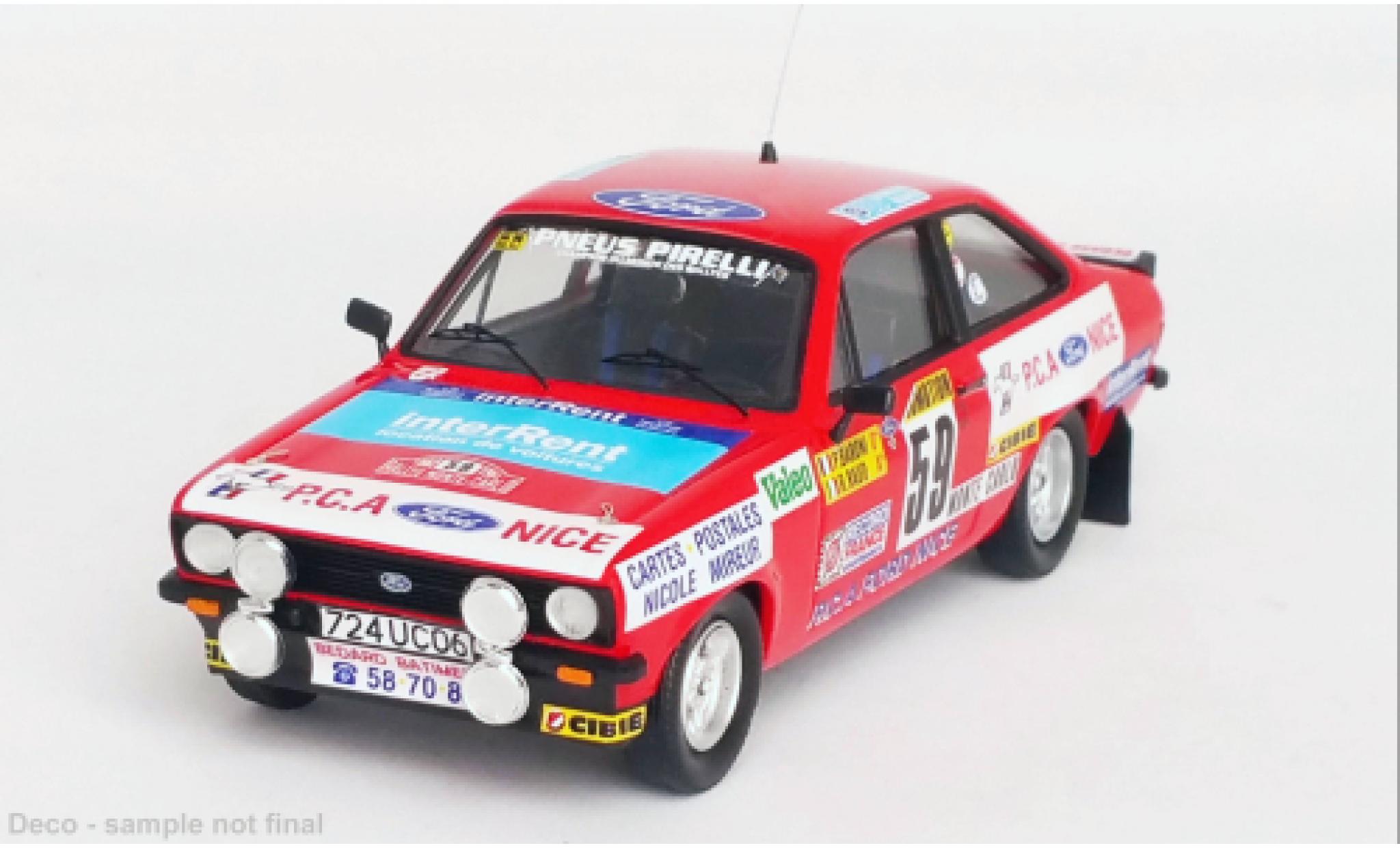 Ford Escort 1/43 Trofeu MK II RS 2000 No.59 Rallye WM Rallye Monte Carlo 1982 modellino in miniatura