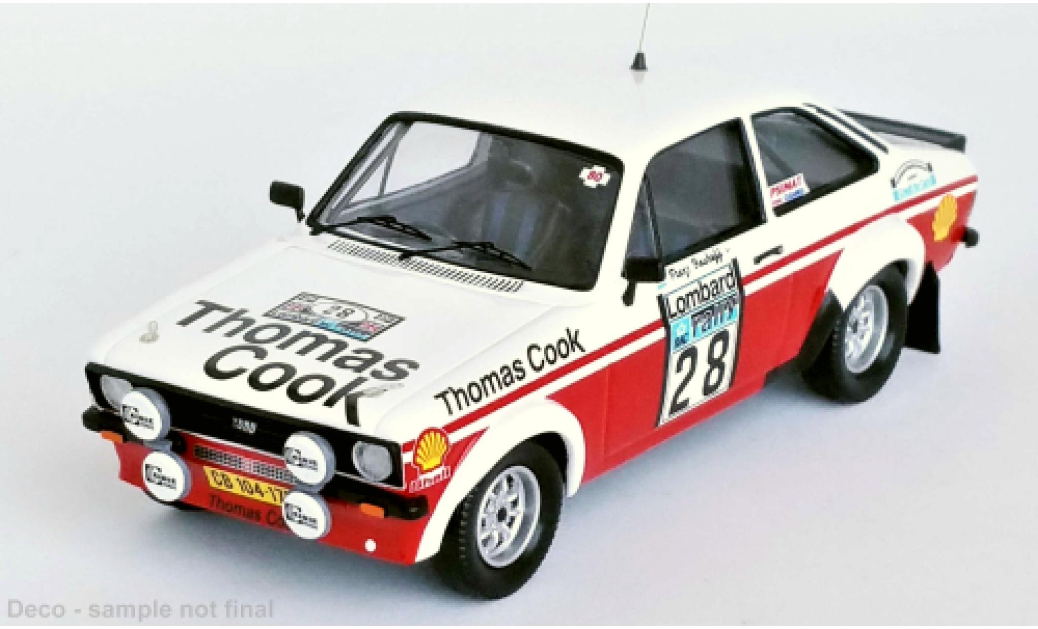 Ford Escort 1/43 Trofeu MK II RS RHD No.28 Thomas Cook Rallye WM RAC Rallye 1980 modellino in miniatura