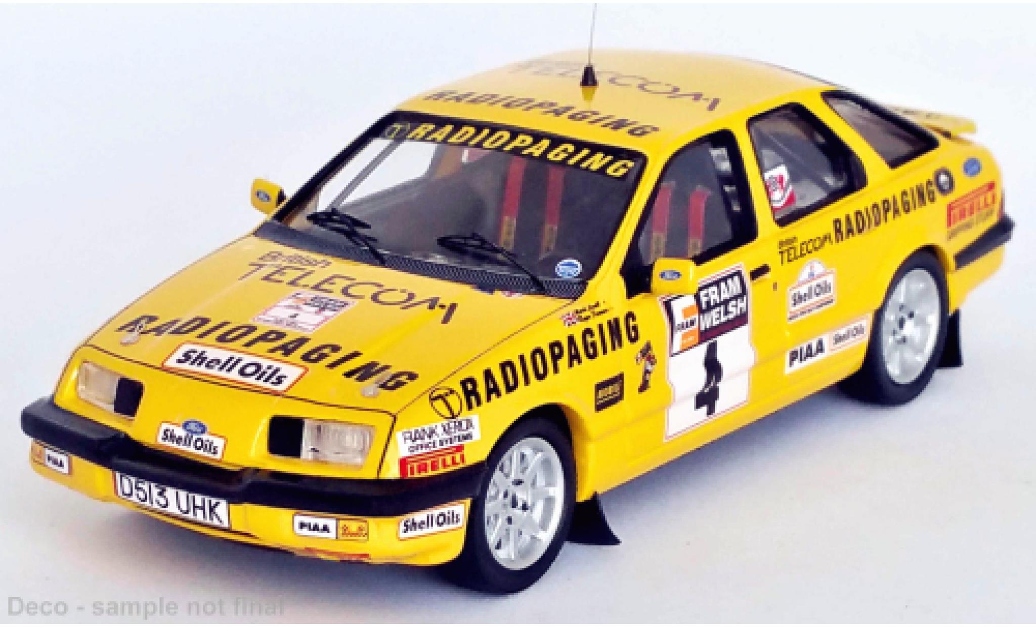 Ford Sierra 1/43 Trofeu XR 4x4 No.4 Telecom Radiopaging Welsh Rally 1987 modellino in miniatura