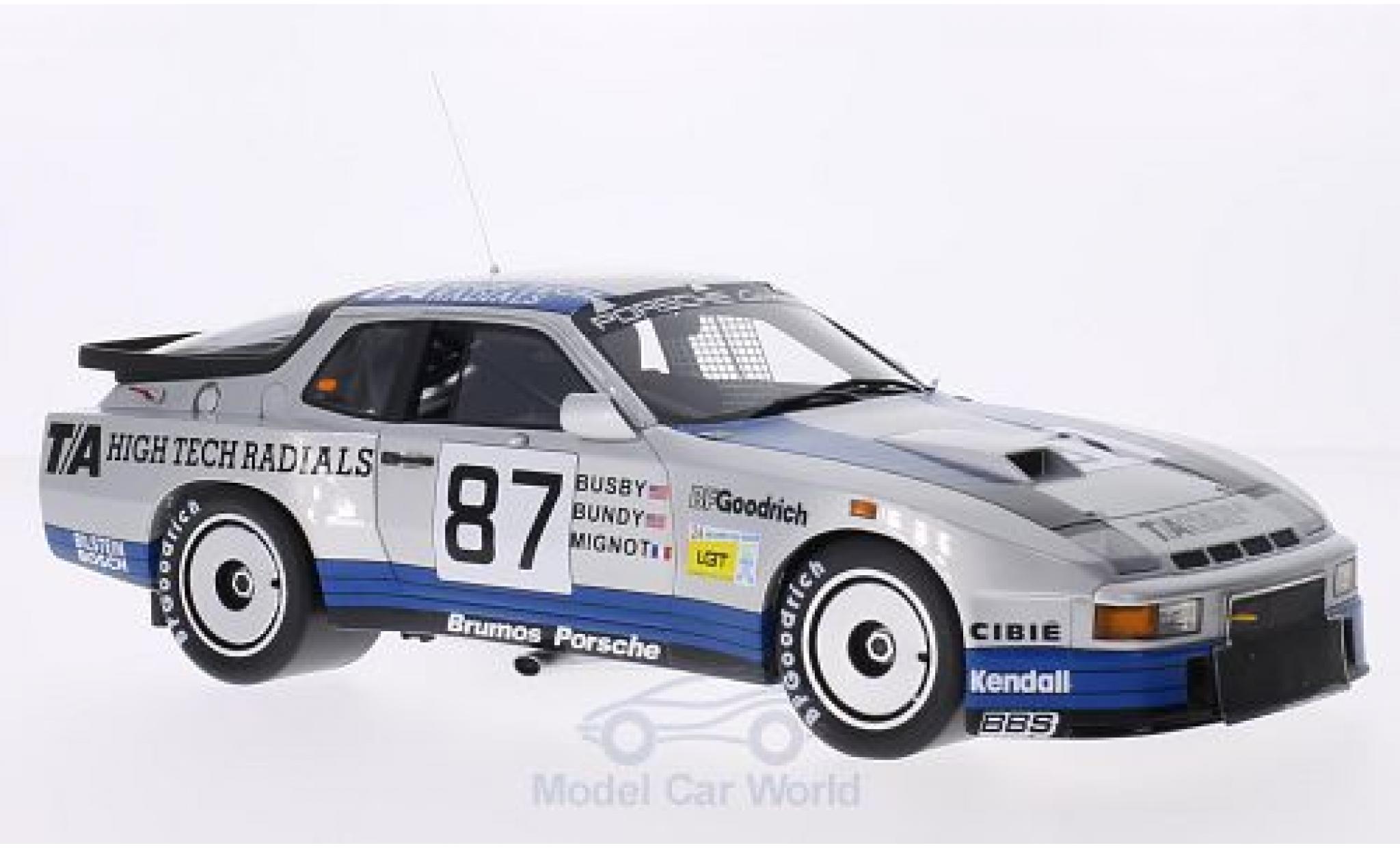 Porsche 924 1982 1/18 TrueScale Miniatures Carrera GTR No.87 Brumos T/A High Tech Radials 24h Le Mans 1982 J.Busby/D.Bundy/M.Mignot modellino in miniatura