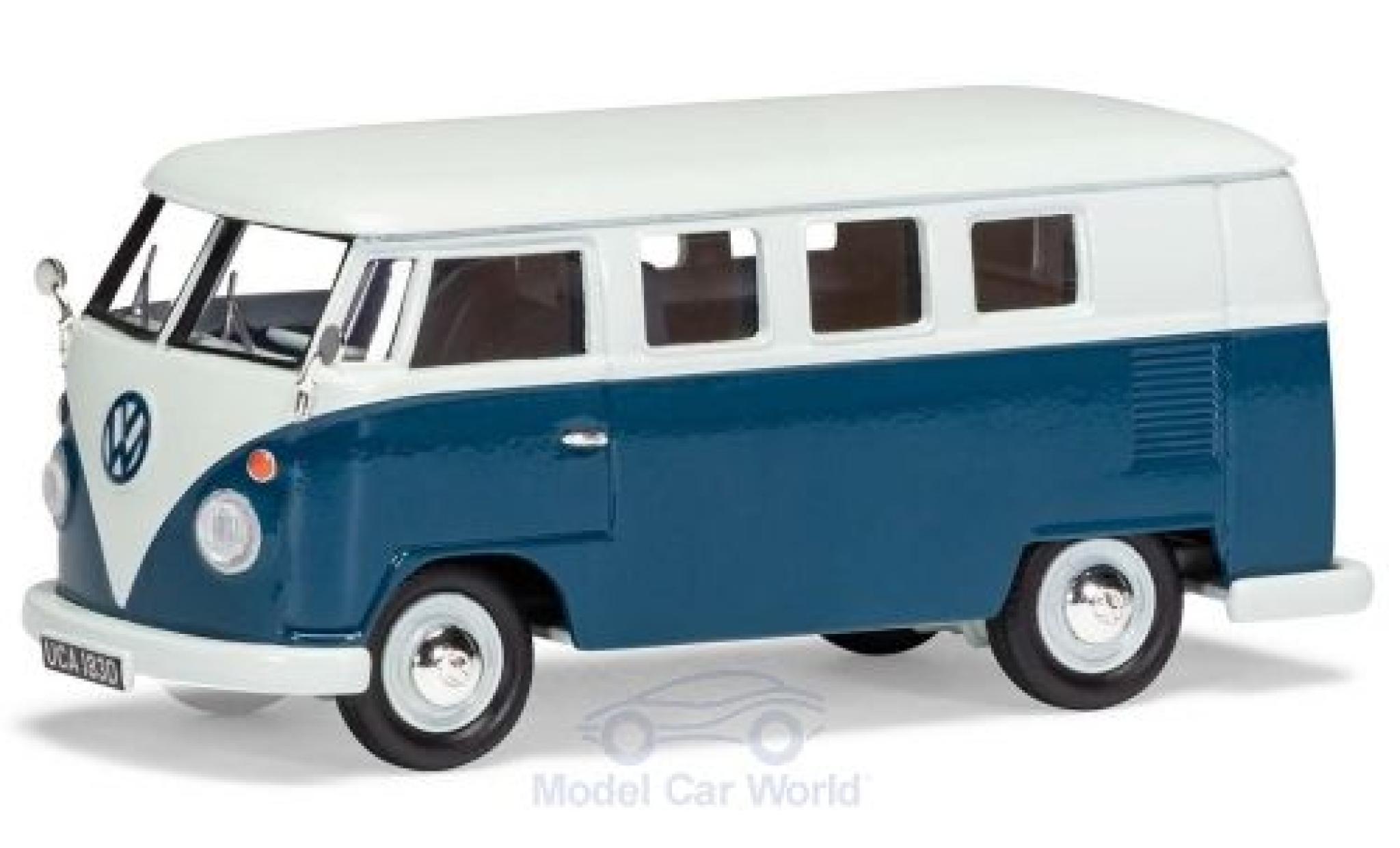Volkswagen T1 1/43 Vanguards (Typ 2) Camper bianco/blu RHD modellino in miniatura