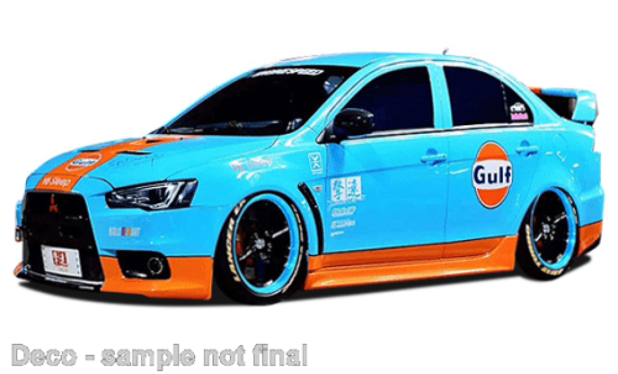 Mitsubishi Lancer 1/43 Vitesse évolution X Gulf modellino in miniatura