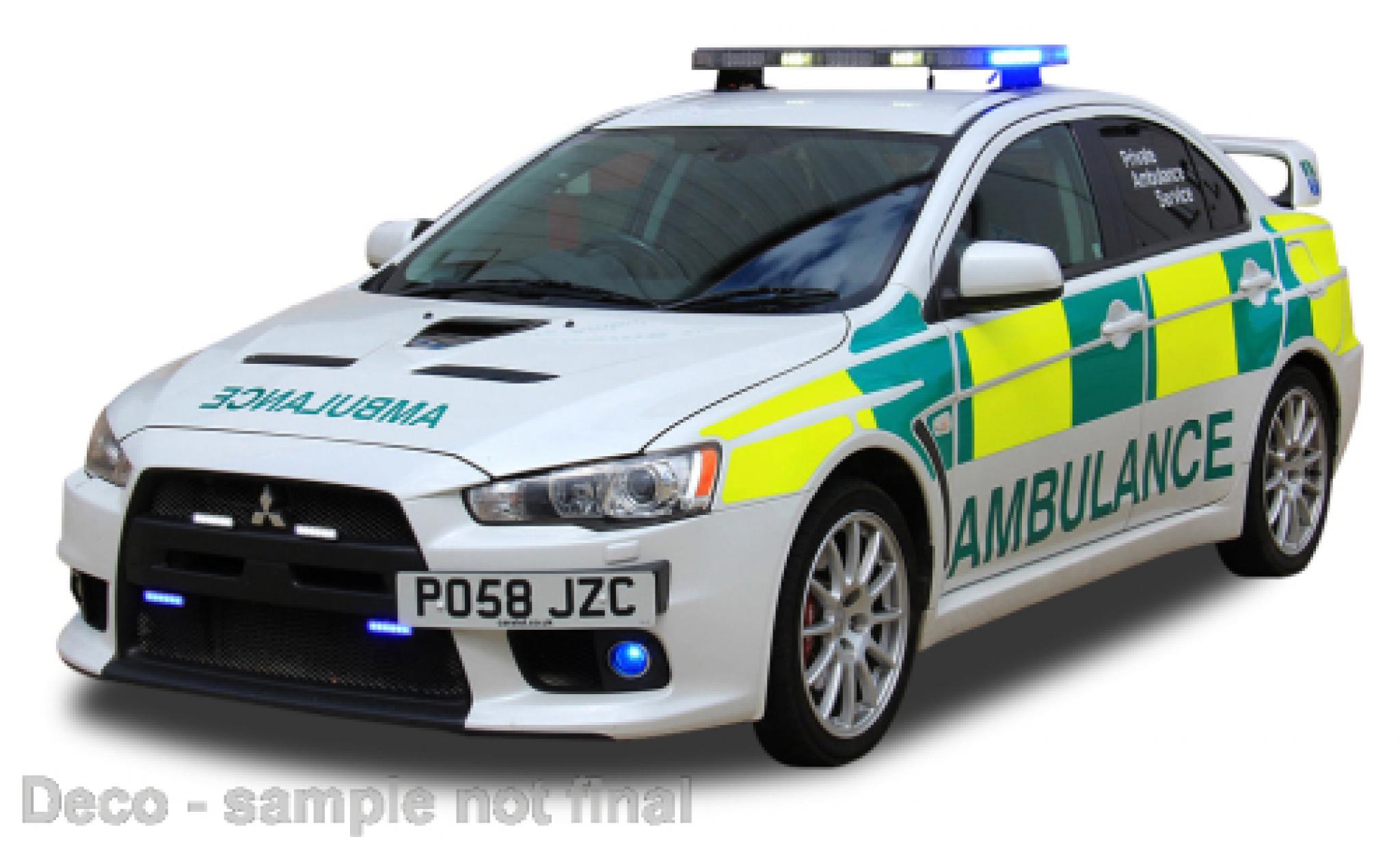 Mitsubishi Lancer 1/43 Vitesse évolution X RHD priver Ambulance Service (UK) modellino in miniatura