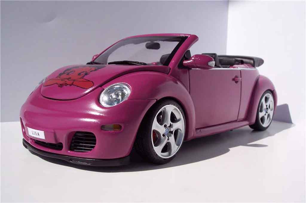 Volkswagen New Beetle cabriolet 1/18 Autoart cabriolet preparation porsche modellino in miniatura