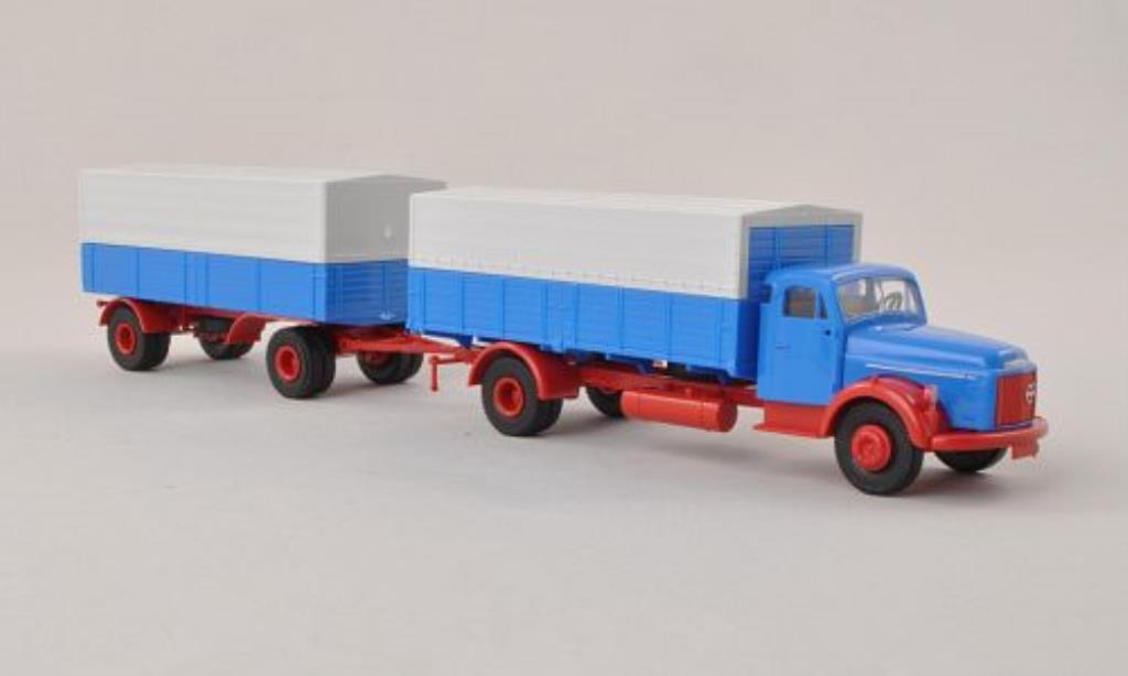 Volvo N88 1/87 Brekina P/P-Zug blu mit rossoem Chassis modellino in miniatura
