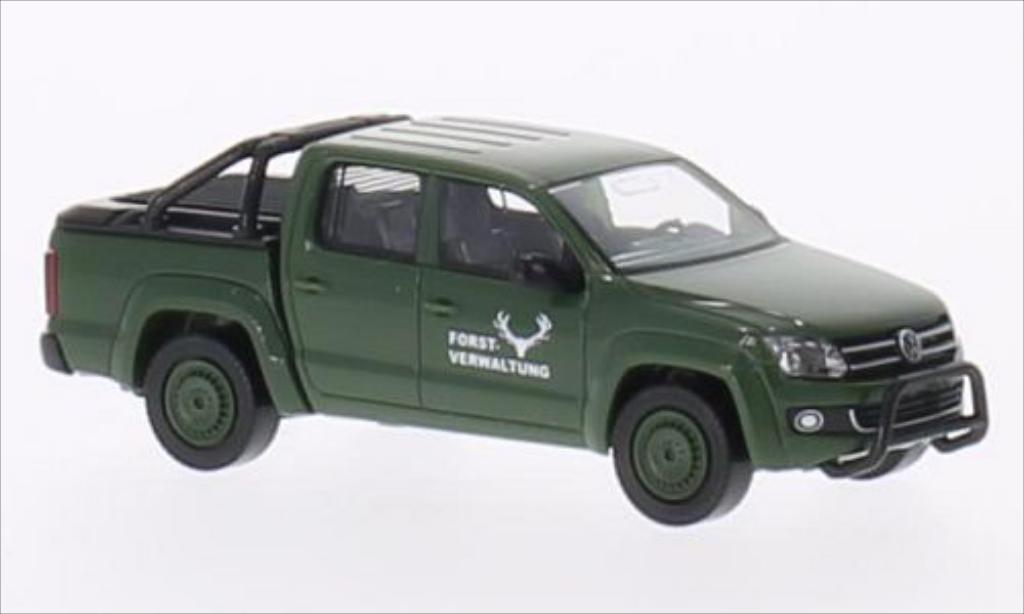 Volkswagen Amarok 1/87 Wiking Forstverwaltung grun modellino in miniatura