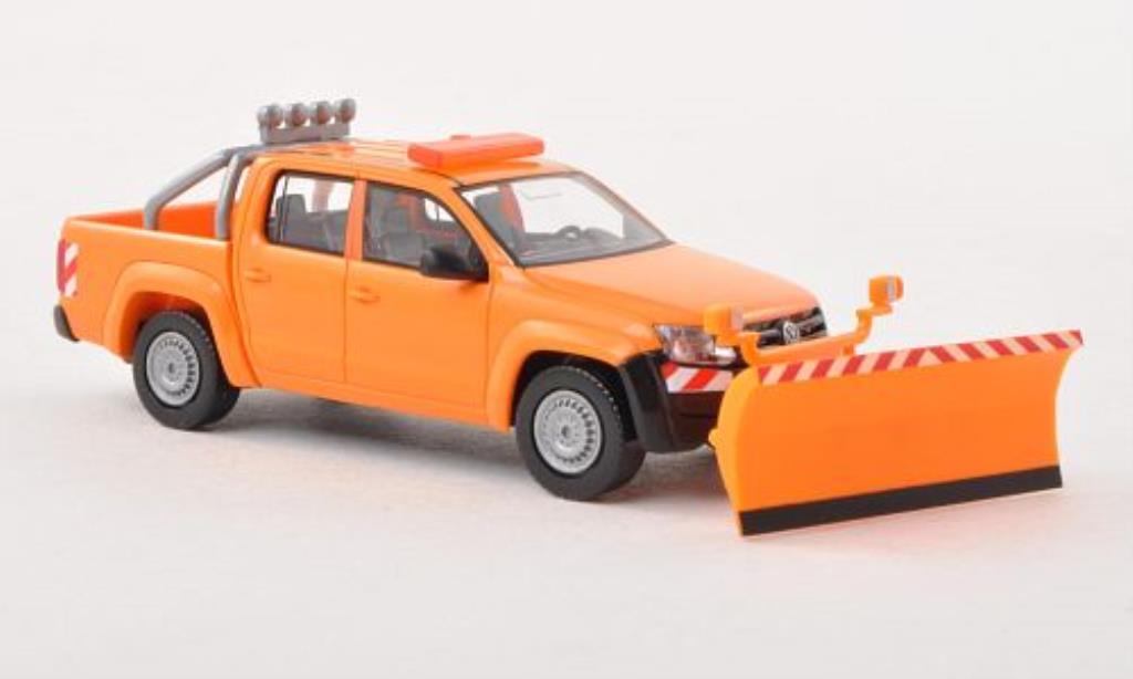 Volkswagen Amarok 1/87 Wiking Winterdienst mit Raumschild modellino in miniatura