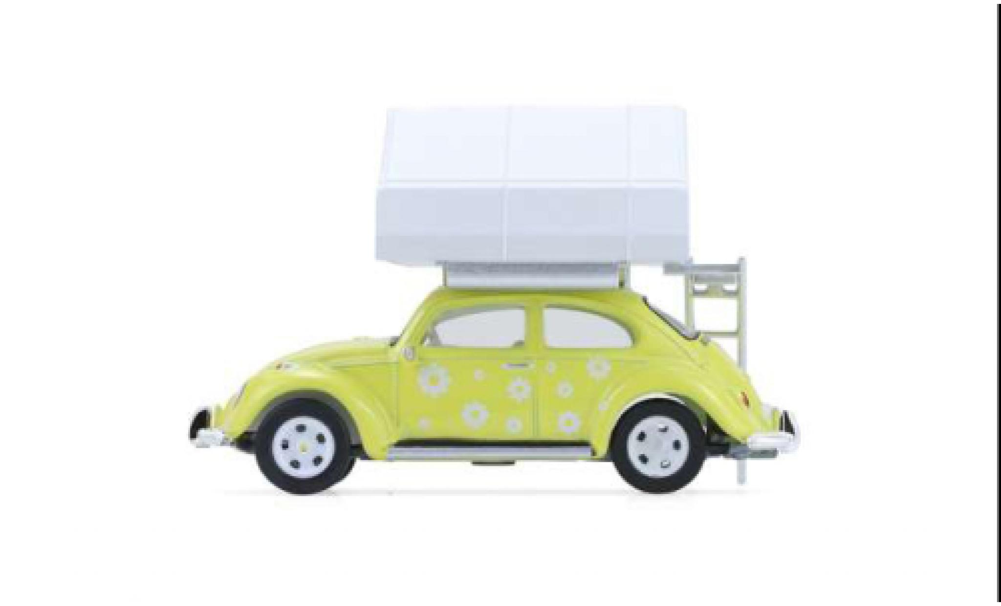 Volkswagen Beetle 1/64 Greenlight (K&auml;fer) gelb/weiss 1:64 modellino in miniatura