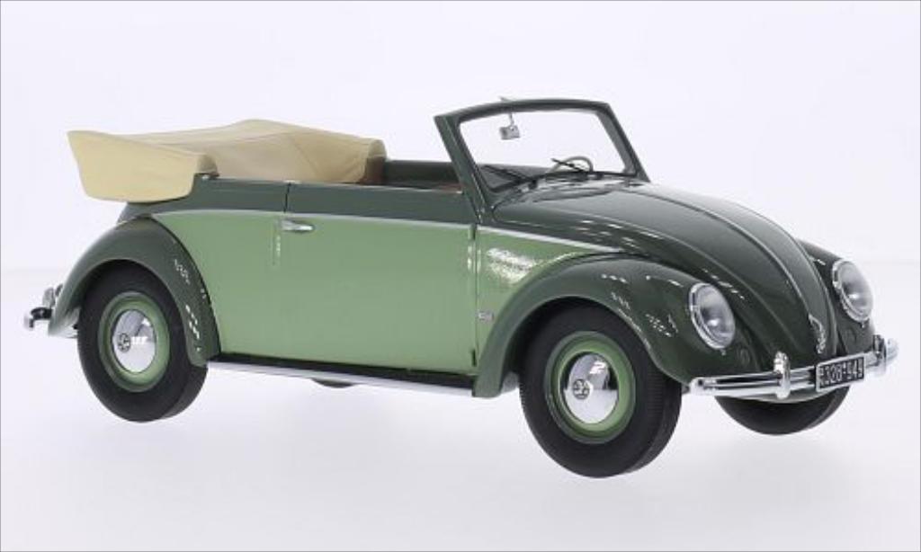 Volkswagen Kafer 1/18 Minichamps 1200 Cabrio grun/grun 1949 modellino in miniatura