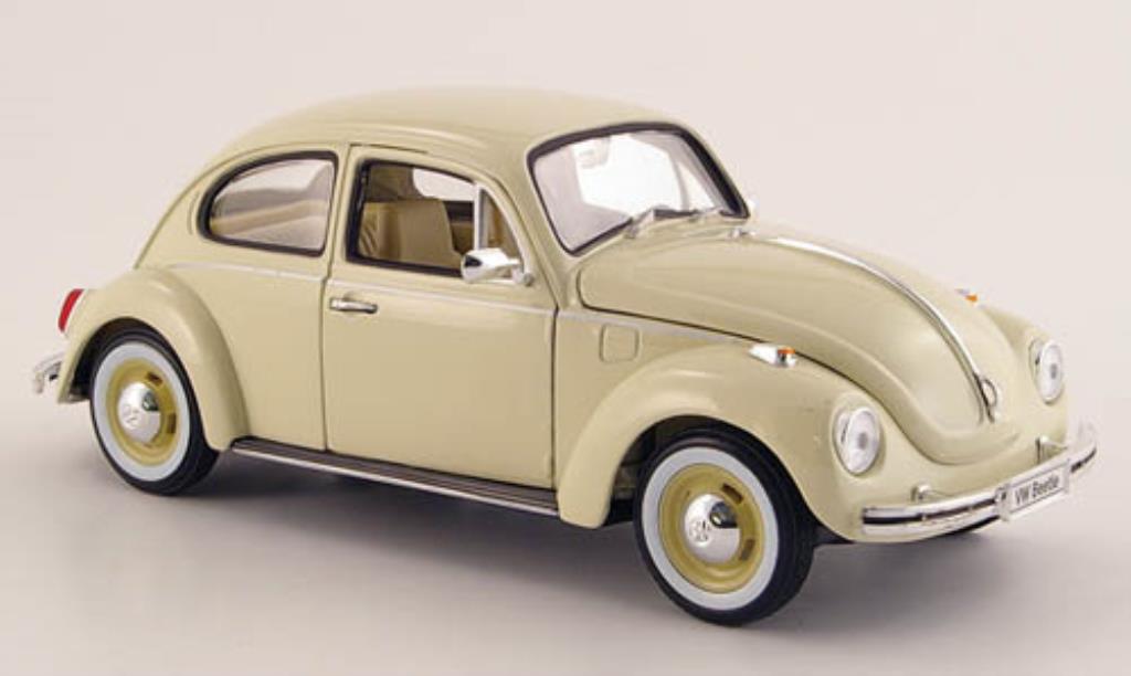 Volkswagen Kafer 1/24 Welly beige mit biancowandreifen 1972 modellino in miniatura