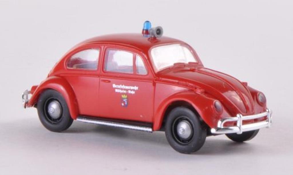 Volkswagen Kafer 1/87 Brekina Berufsfeuerwehr Mulheim/Ruhr modellino in miniatura