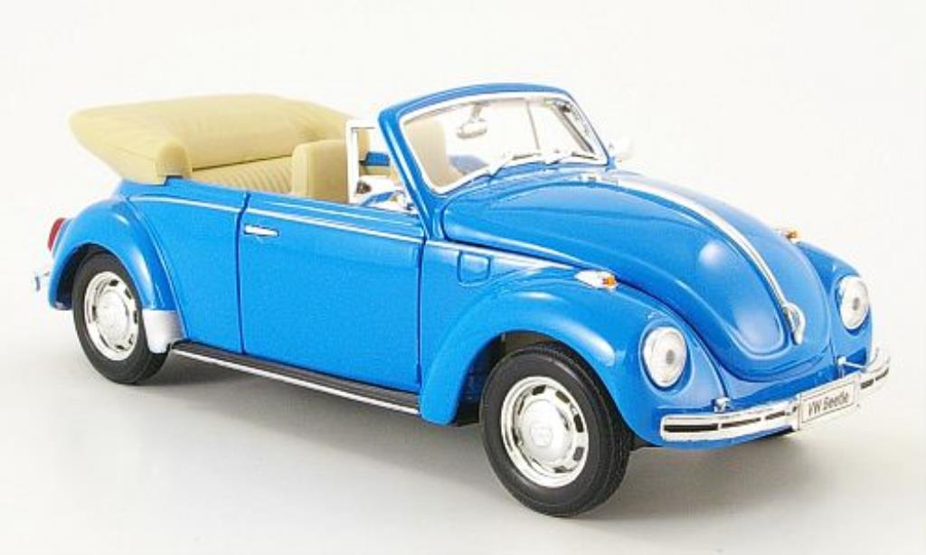 Volkswagen Kafer 1/24 Welly Cabriolet blu offen 1959 modellino in miniatura