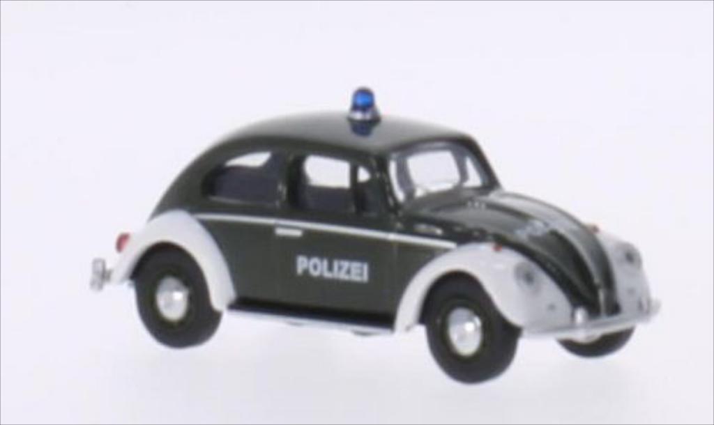 Volkswagen Kafer 1/64 Schuco grun/bianco Polizei modellino in miniatura