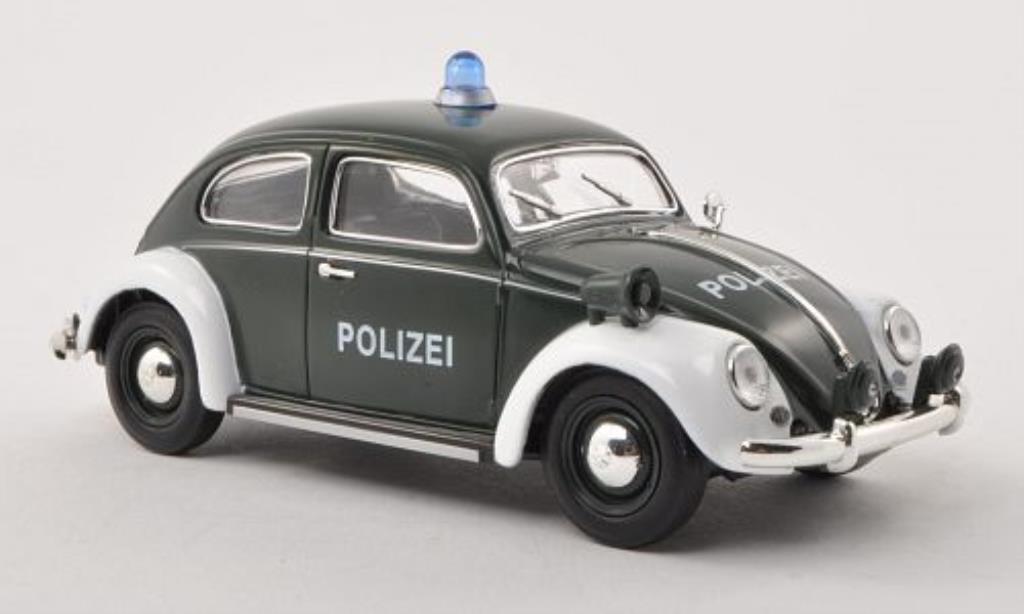 Volkswagen Kafer 1/32 Schuco Ovali Polizei grun/bianco modellino in miniatura