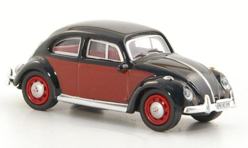 Volkswagen Kafer 1/87 Schuco nero/rosso modellino in miniatura