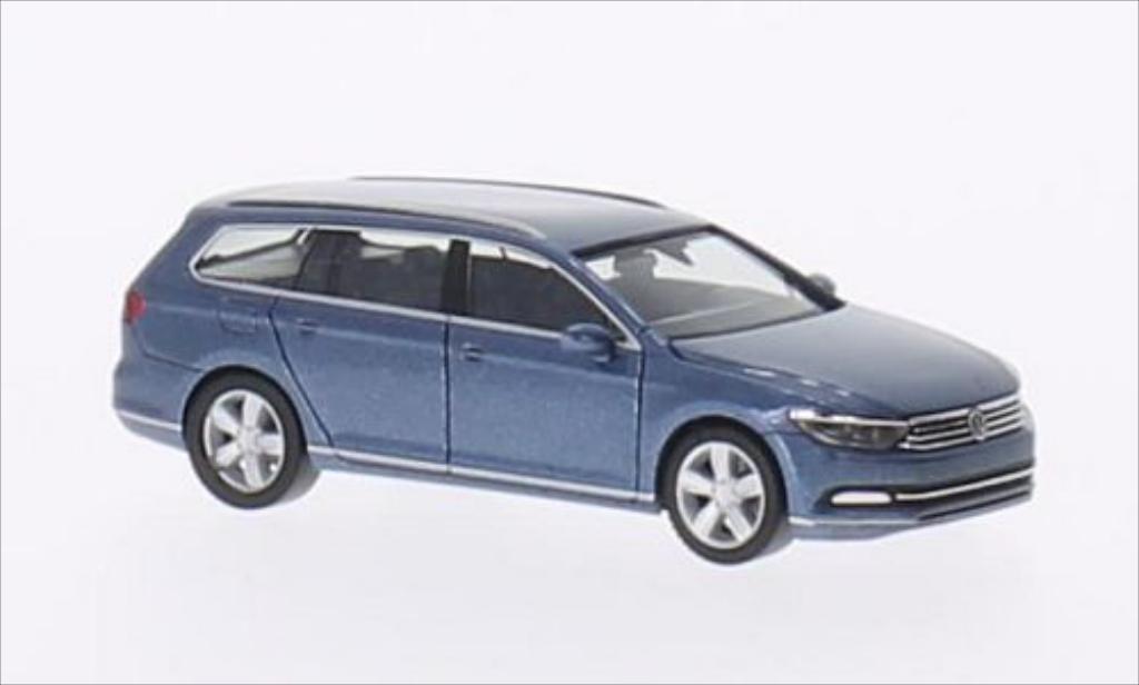 Volkswagen Passat 1/87 Herpa Variant metallico blu 2014 modellino in miniatura