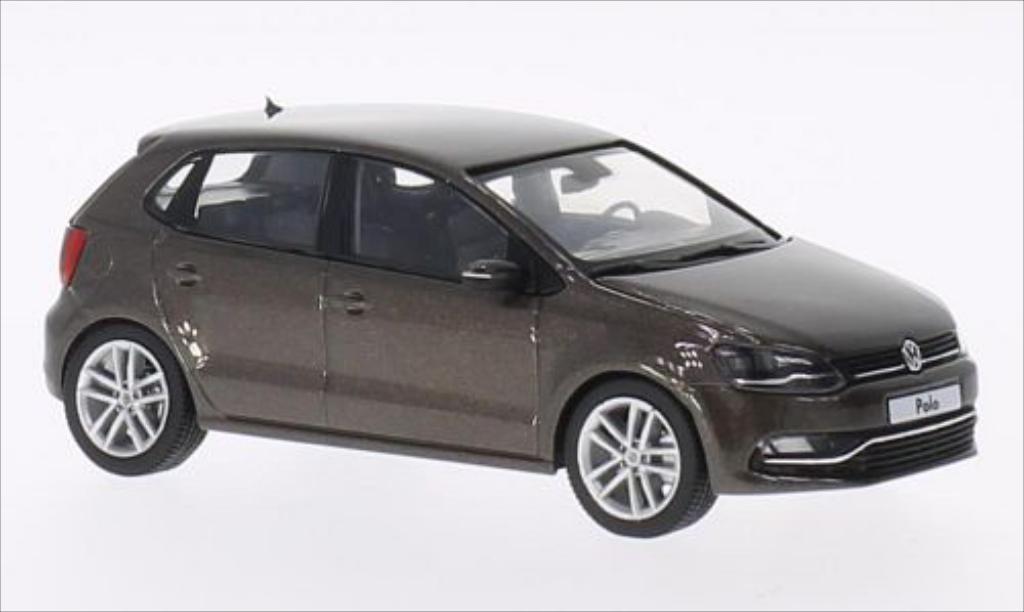 Volkswagen Polo 1/43 Herpa 5-turig Facelift metallico marroneee 2014 modellino in miniatura