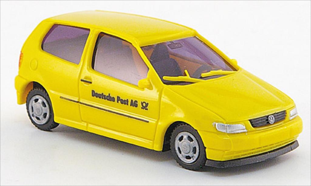 Volkswagen Polo 1/87 AWM giallo Deutsche Post 1995 modellino in miniatura