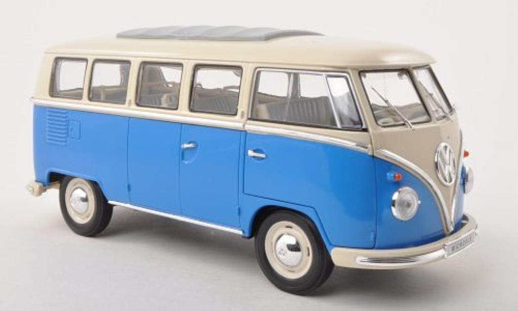 Volkswagen T1 1/18 Welly Bus blu/bianco 1962 modellino in miniatura