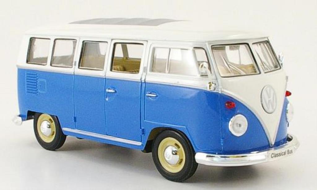 Volkswagen T1 1/24 Welly Bus blu/bianco modellino in miniatura