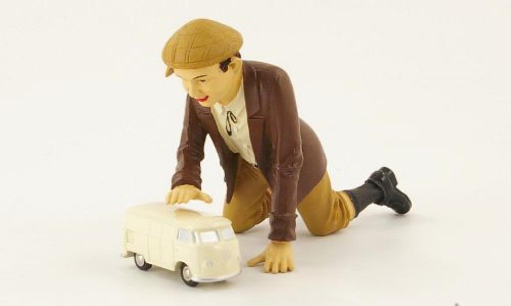 Volkswagen T1 1/90 Schuco Kastenwagen beige mit Figur modellino in miniatura