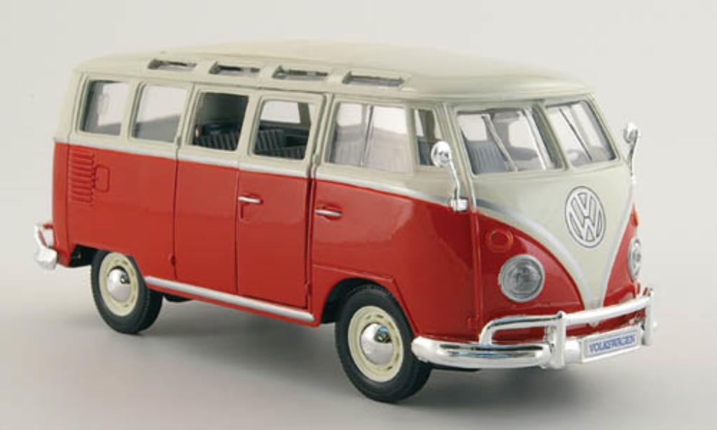 Volkswagen T1 1/25 Maisto Sambabus rosso/bianco modellino in miniatura