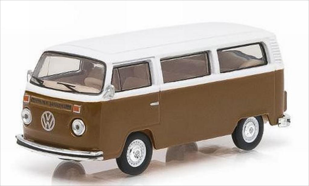 Volkswagen T2 1/64 Greenlight Bus Champagne Edition marroneee/bianco 1977 modellino in miniatura