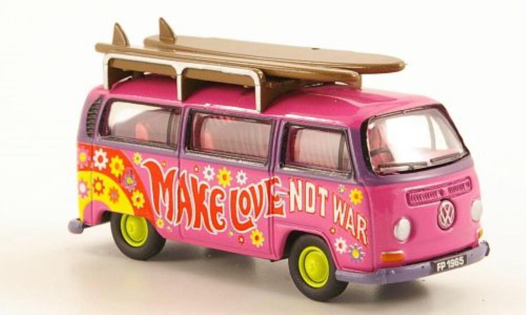Volkswagen T2 1/76 Oxford Bus Peace mit Surfbrettern modellino in miniatura