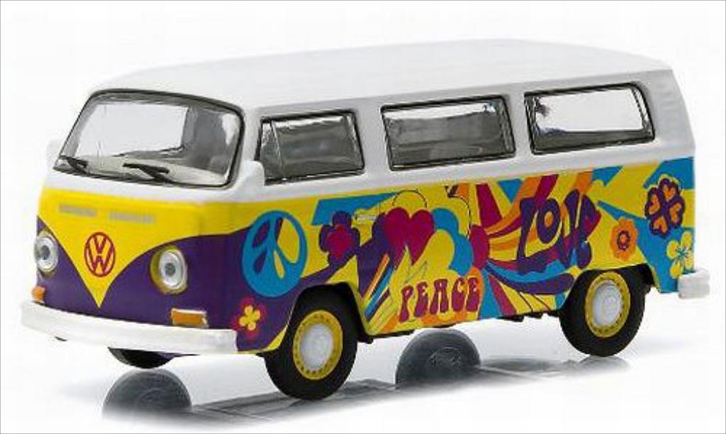 Volkswagen T2 1/64 Greenlight Bus bianco/Dekor 1968 modellino in miniatura