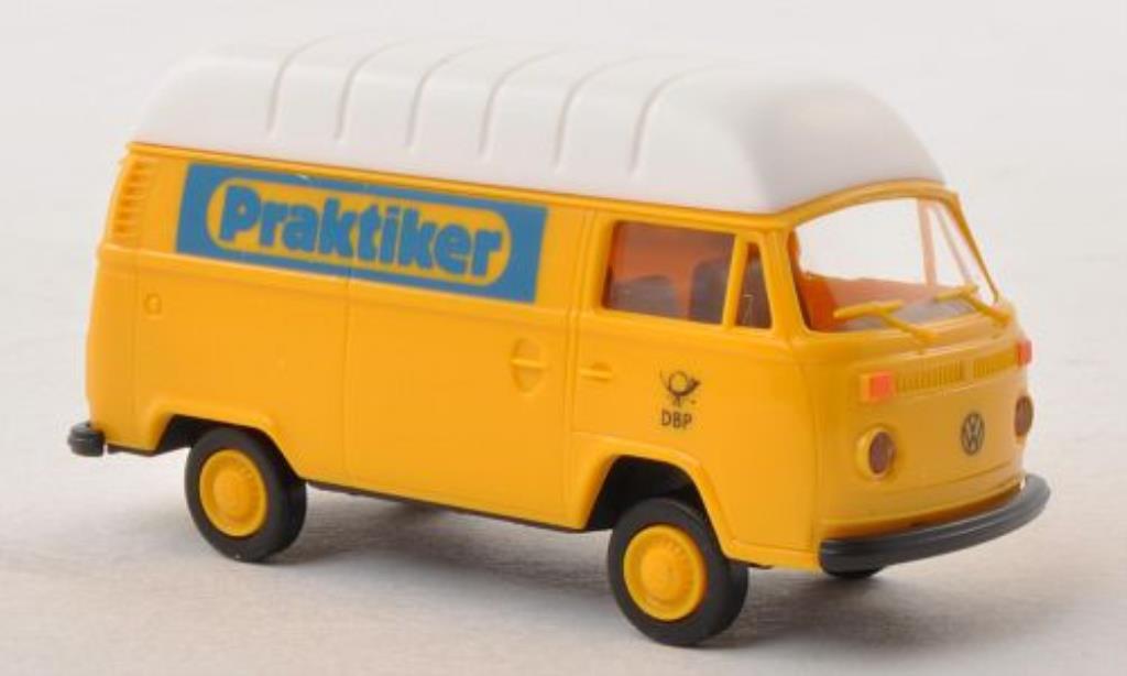 Volkswagen T2 1/87 Brekina Hochdach-Kasten Praktiker - Deutsche Bundespost modellino in miniatura