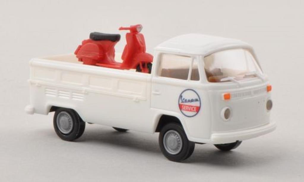 Volkswagen T2 1/87 Brekina Pritsche Vespa Service mit Ladegut modellino in miniatura