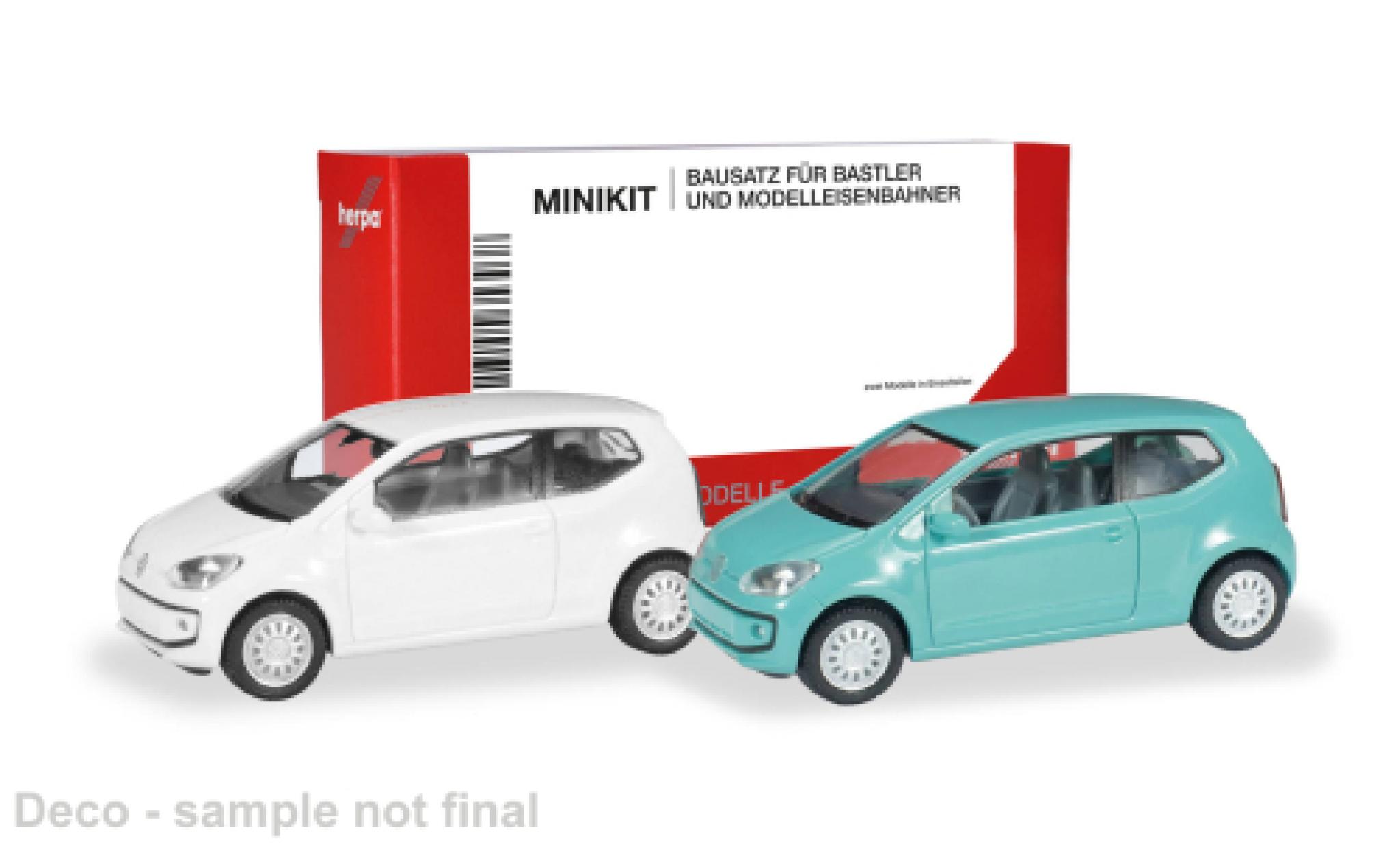 Volkswagen UP! 1/87 Herpa MiniKit Up! weiss/t&uuml;rkis 1:87 modellino in miniatura