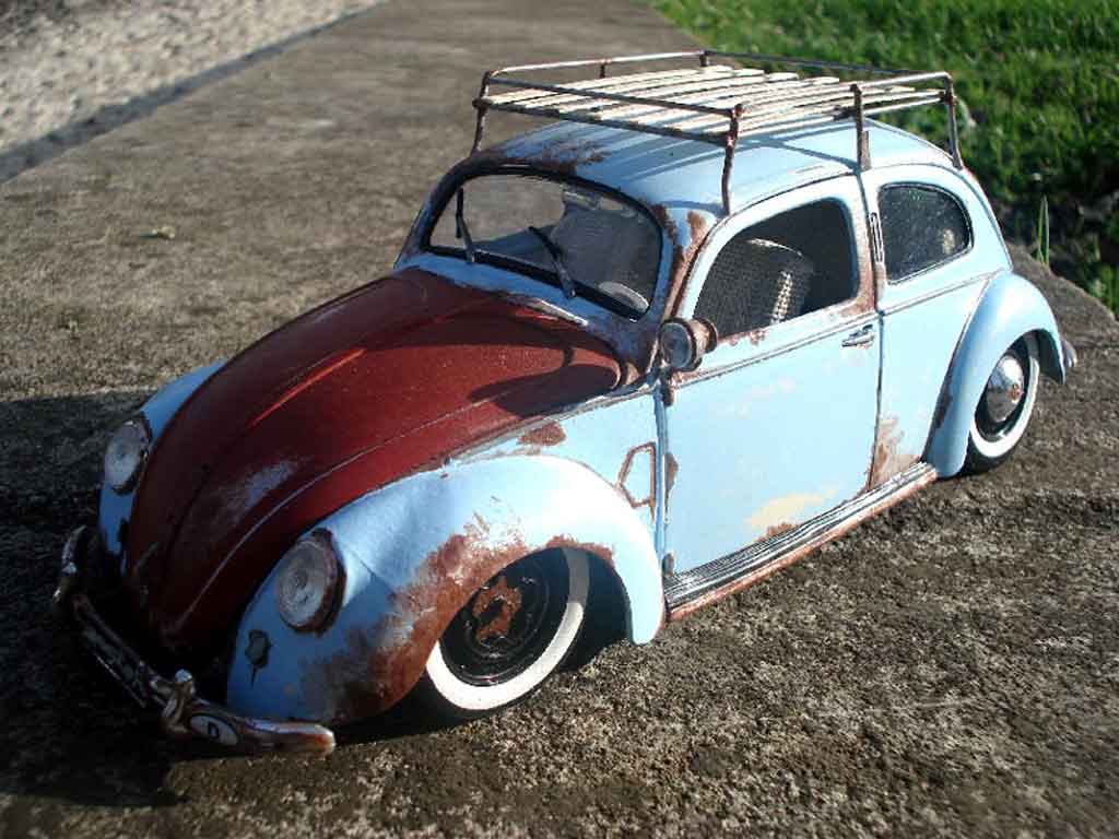 Volkswagen Kafer 1/18 Maisto coccinelle 51 split standard hoodride tuning modellino in miniatura