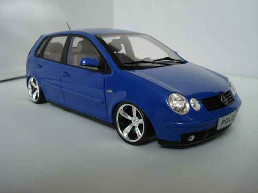 Volkswagen Polo 1/18 Anson 9n blu jantes 14 pouces modellino in miniatura