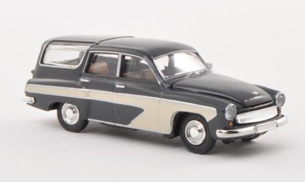 Wartburg 311 1/87 Brekina Camping grigio/beige modellino in miniatura