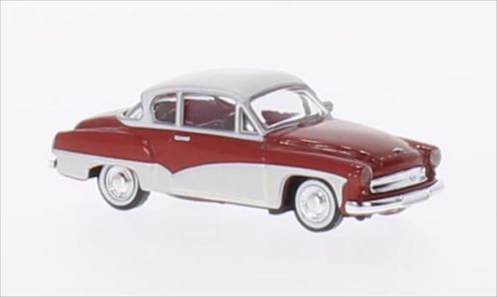 Wartburg 311 1/87 Brekina Coupe rosso/bianco modellino in miniatura