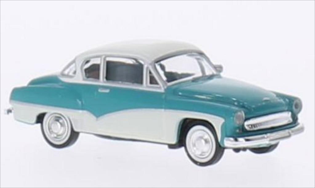 Wartburg 311 1/87 Brekina Coupe turkis/bianco modellino in miniatura