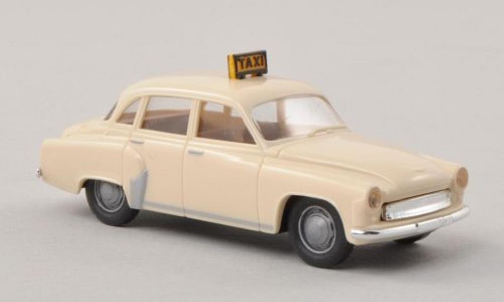 Wartburg 311 1/87 Brekina Taxi beige modellino in miniatura