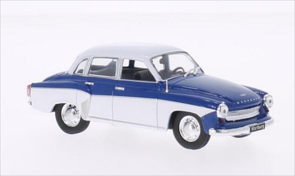 Wartburg 312 1/43 WhiteBox blu/bianco 1965 modellino in miniatura