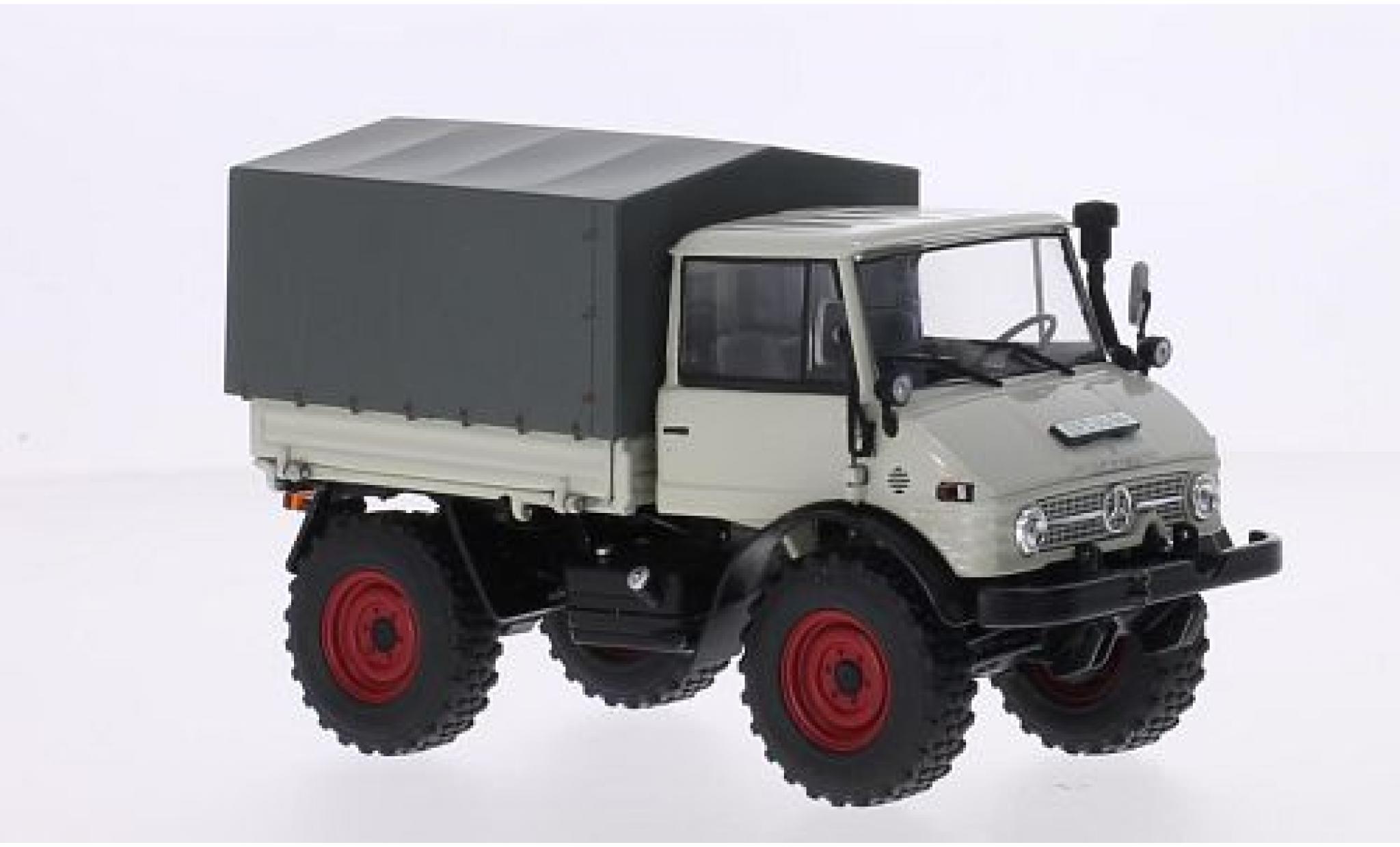 Mercedes Unimog 1/32 weise toys 406 (U84) grigio avec Ganzstahl-Fahrerhaus et toile modellino in miniatura