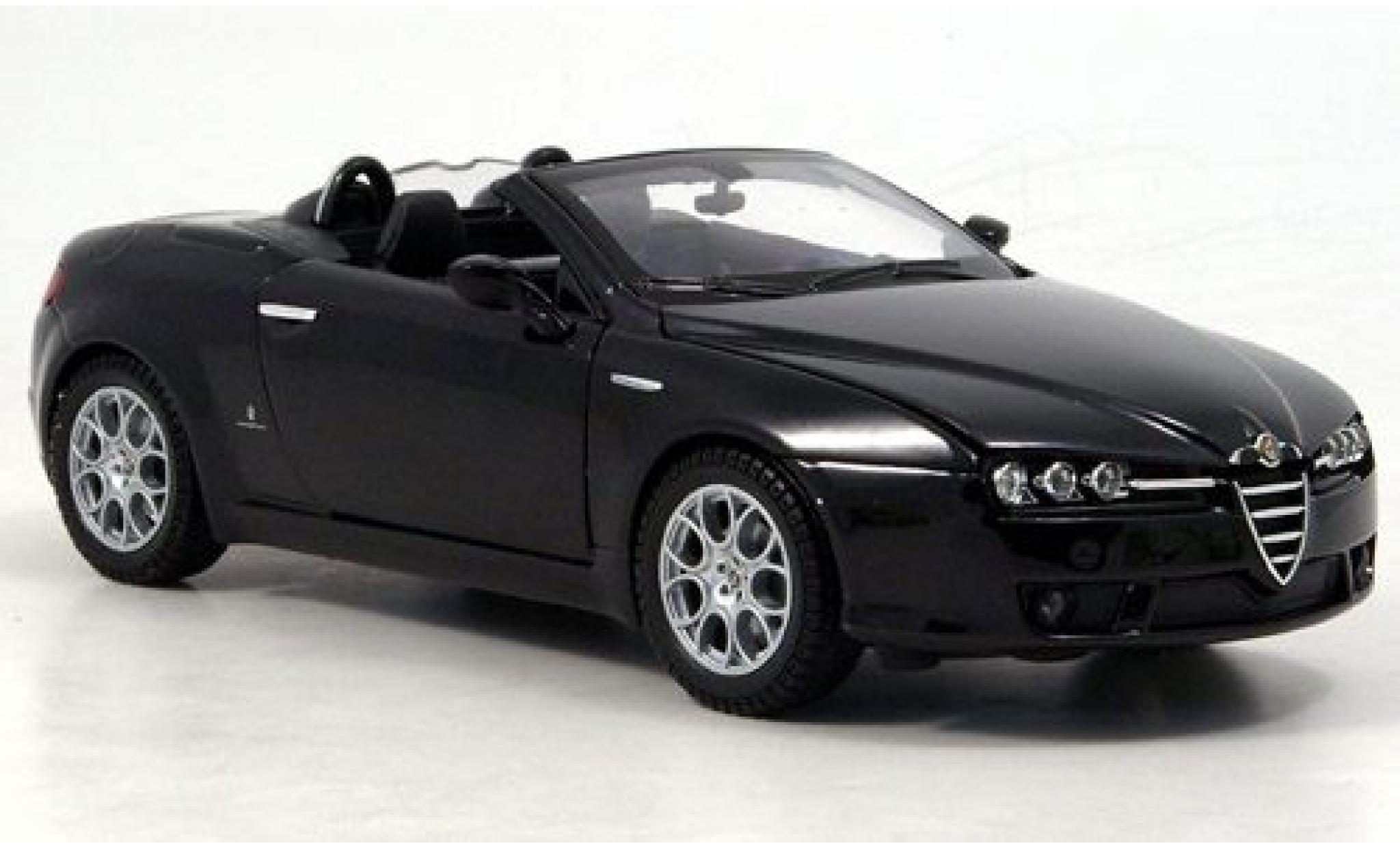 Alfa Romeo Spider 1/24 Welly schwarz offen 1:24 modellino in miniatura