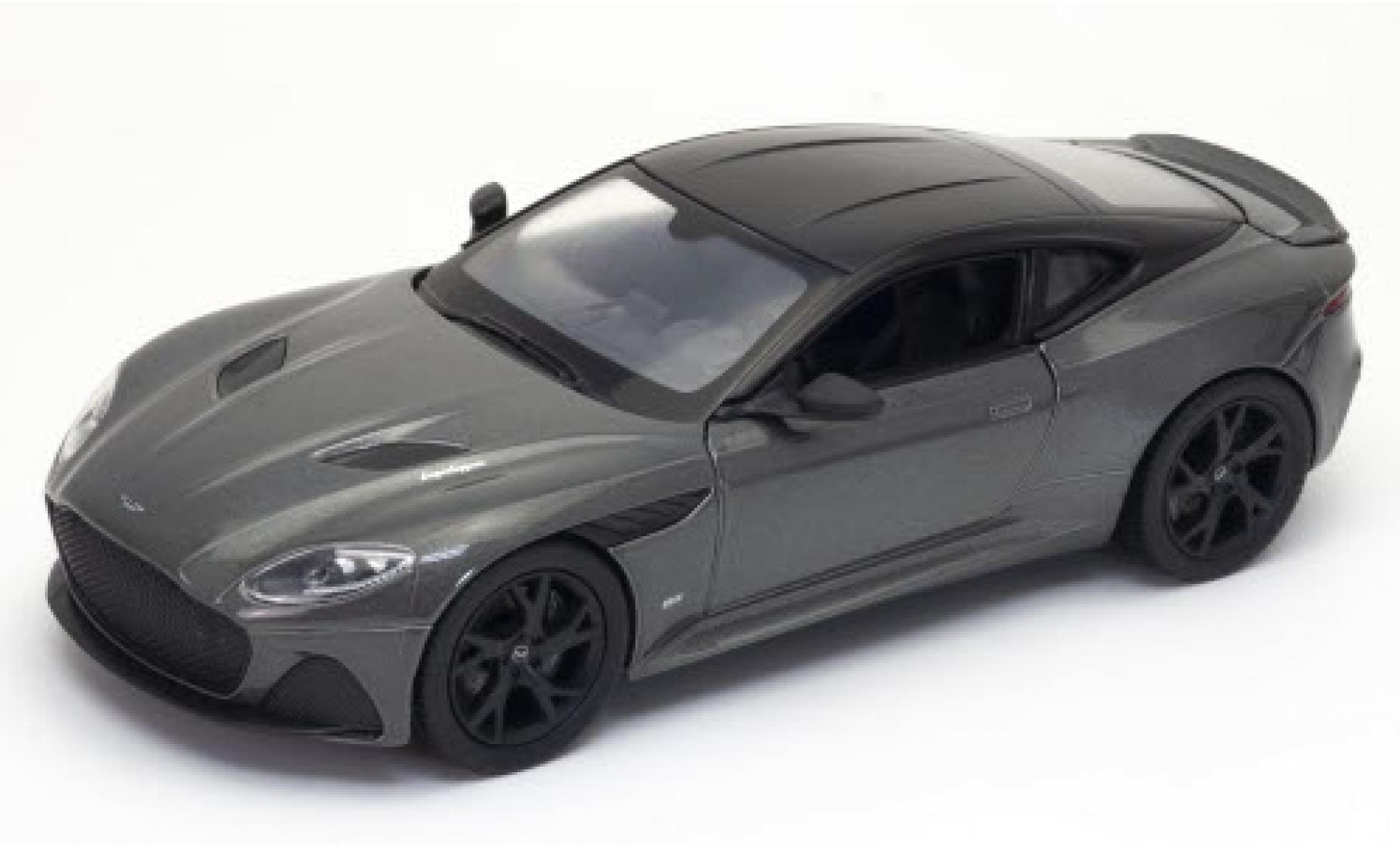 Aston Martin DBS 1/24 Welly Superleggera metallico grigio/nero 2018 modellino in miniatura