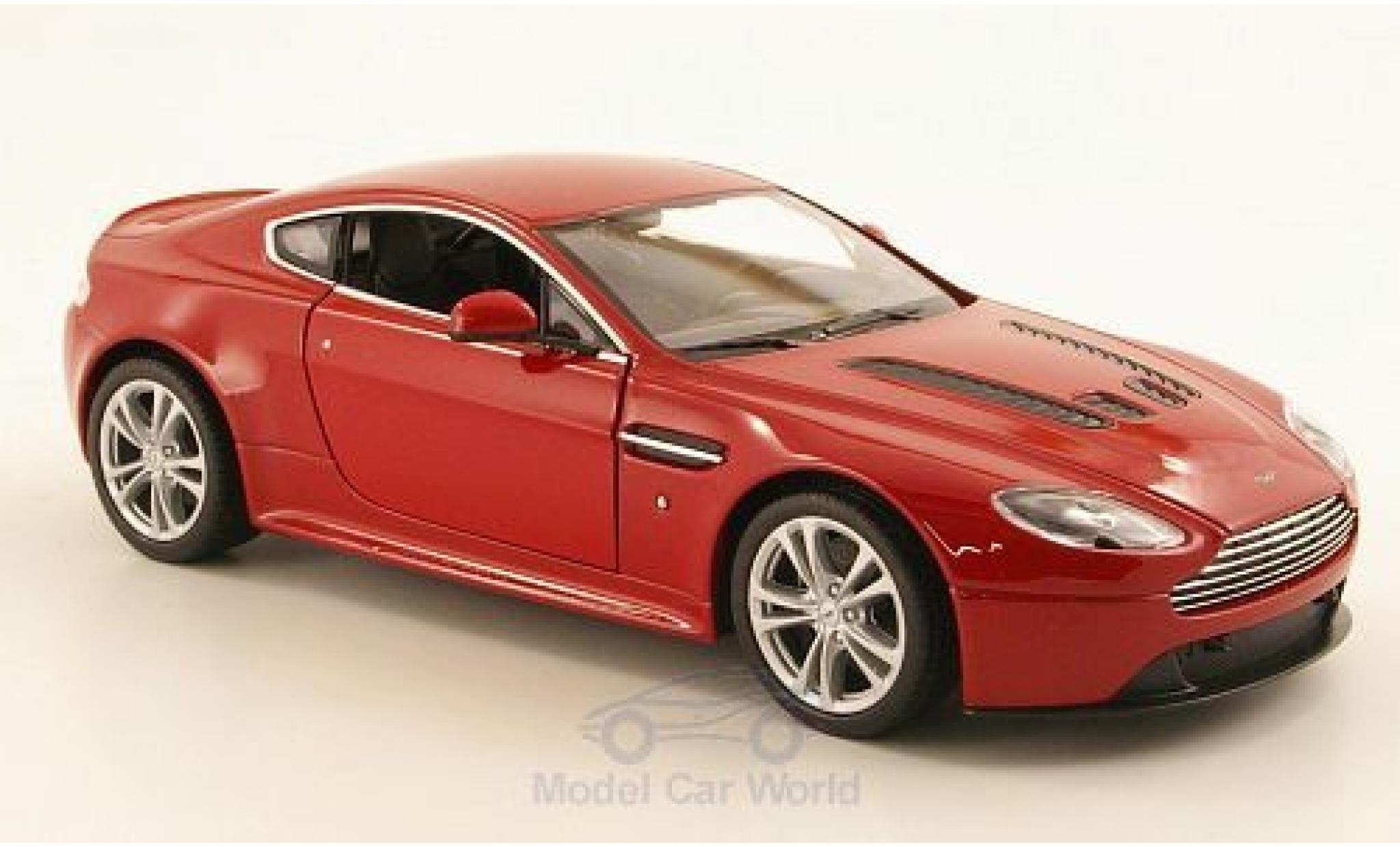 Aston Martin V12 1/24 Welly Vantage metallico rosso 2010 modellino in miniatura