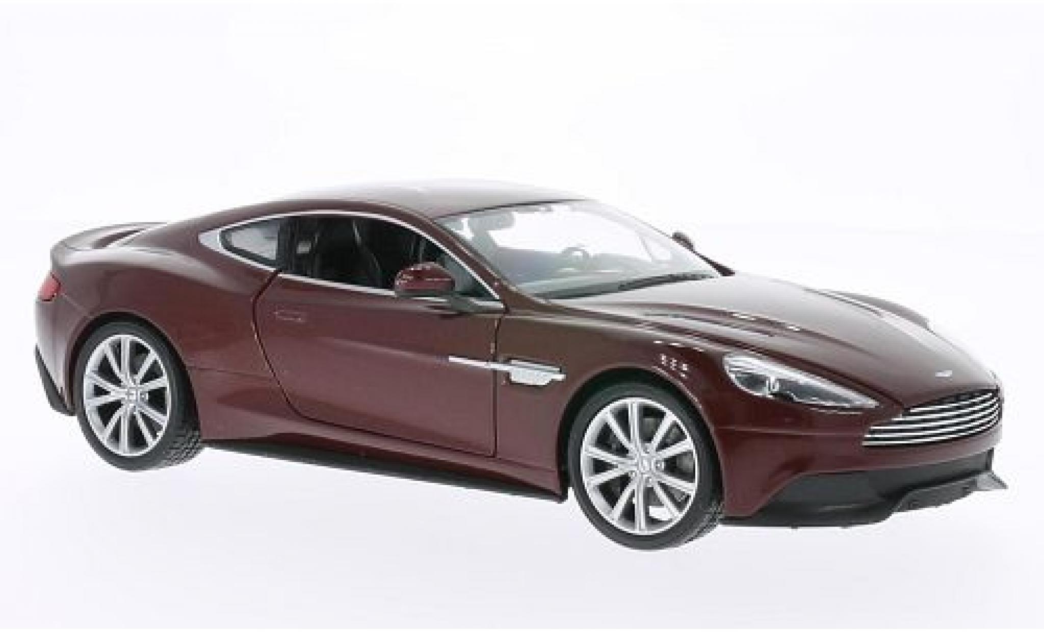 Aston Martin Vanquish 1/24 Welly metallico rosso modellino in miniatura