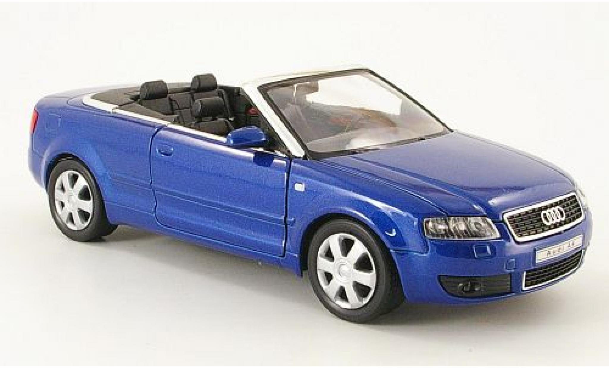Audi A4 1/24 Welly Cabriolet met.-blau offen 2003 1:24 modellino in miniatura