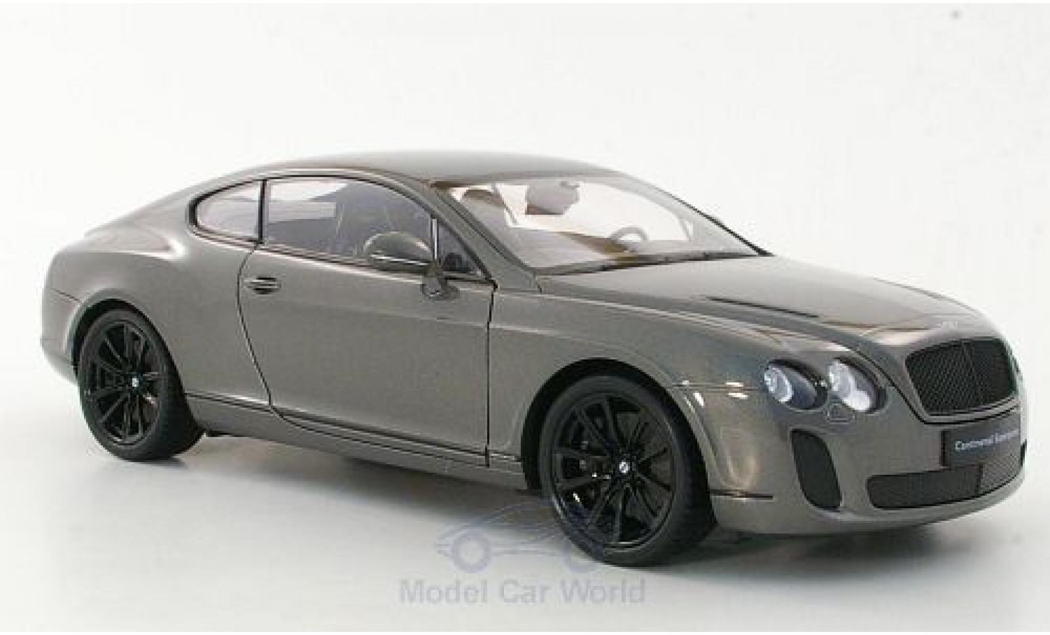 Bentley Continental T 1/18 Welly Supersports metallico grigio modellino in miniatura