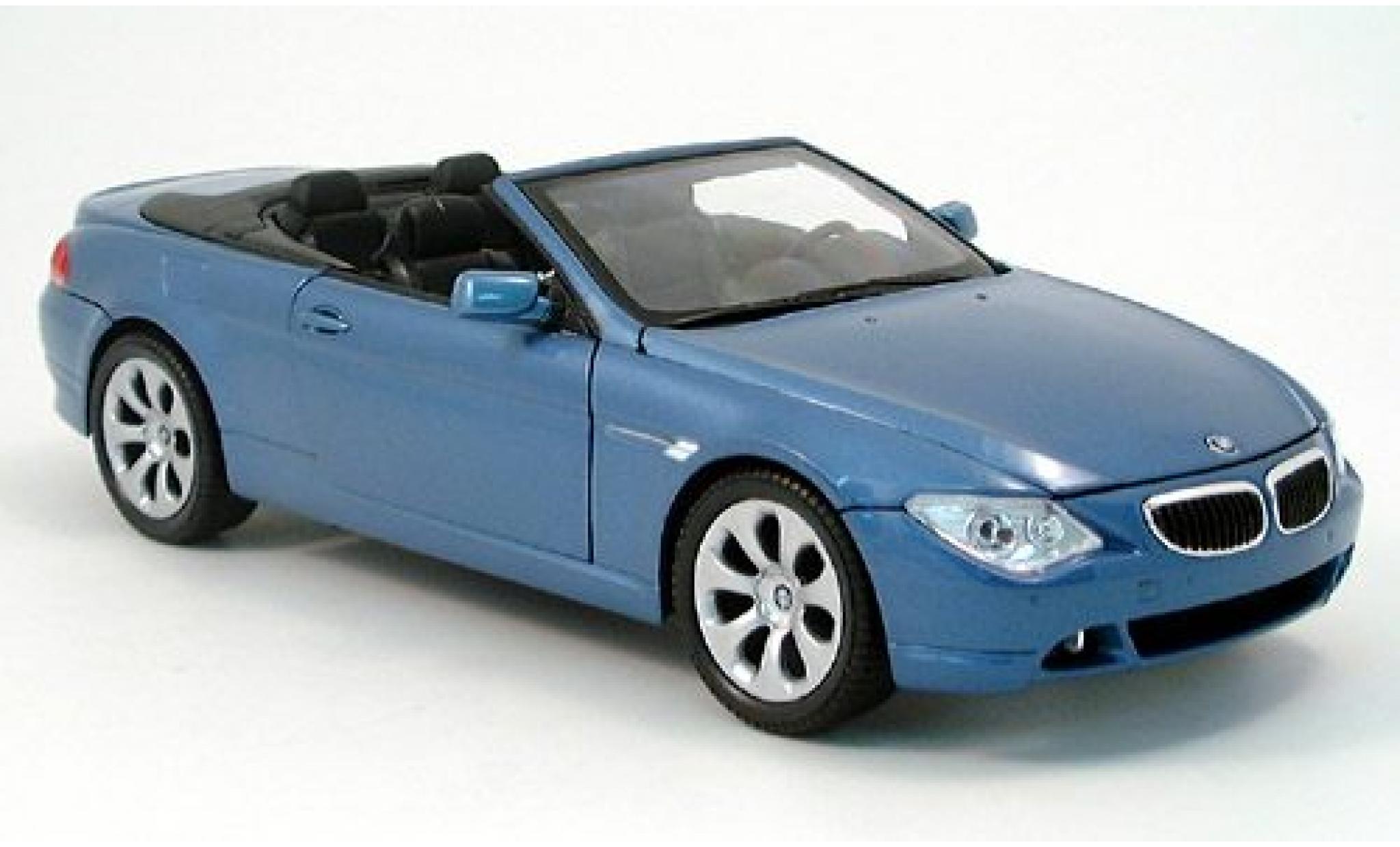 Bmw 645 1/18 Welly CI Cabriolet met.--blau 2004 1:18 modellino in miniatura