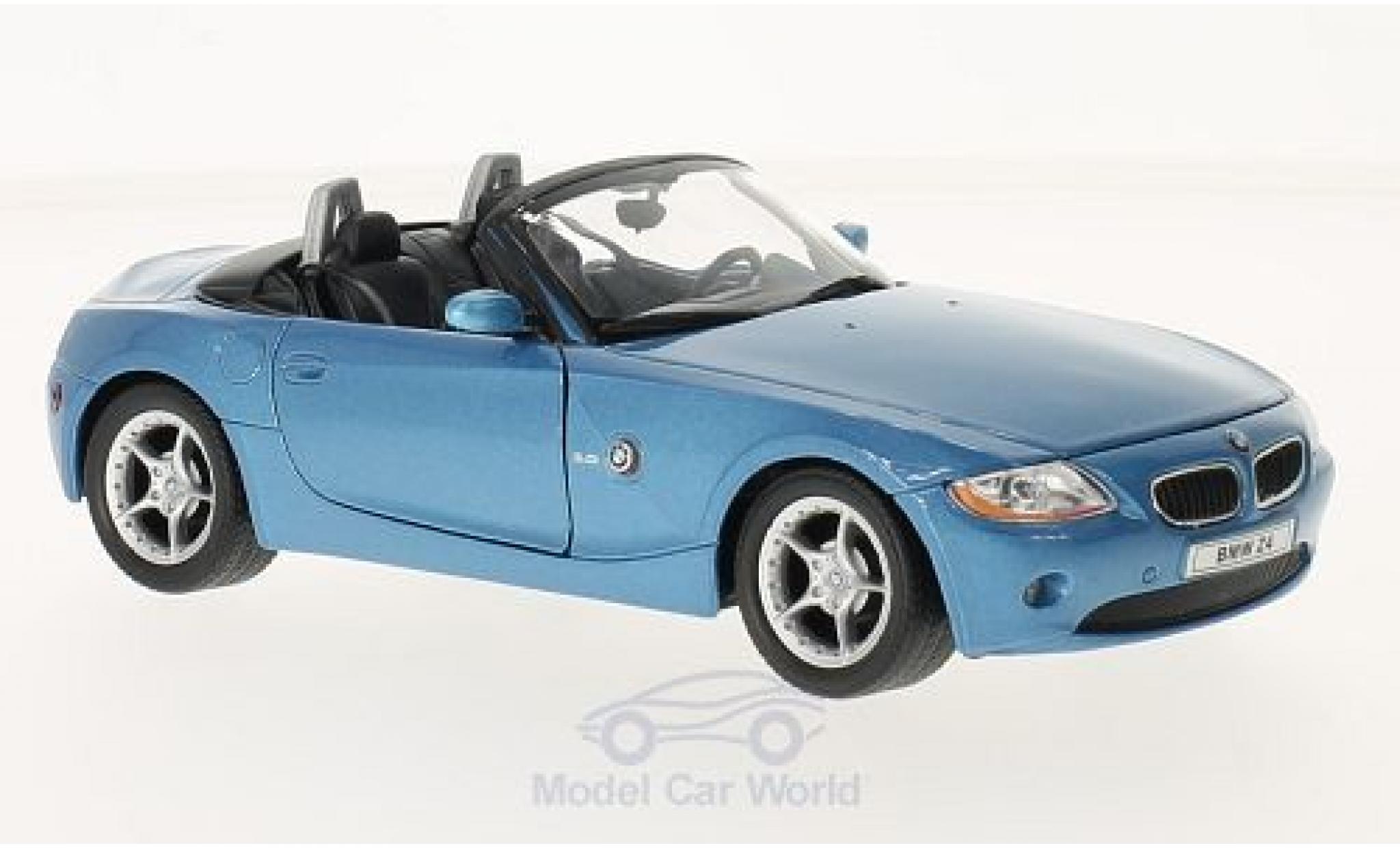 Bmw Z4 1/24 Welly metallico blu 2003 modellino in miniatura
