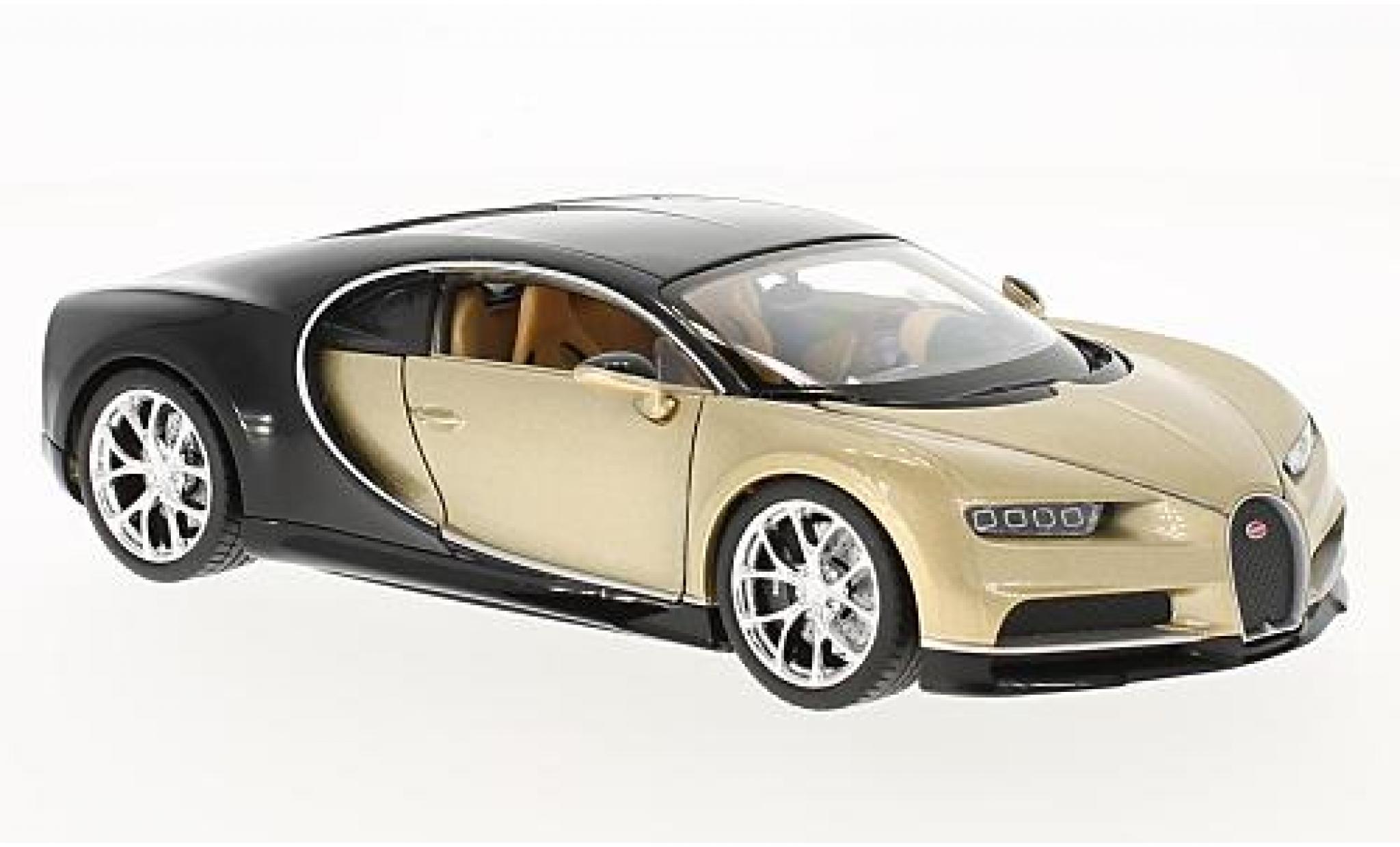 Bugatti Chiron 1/24 Welly beige/schwarz 2016 1:24 modellino in miniatura
