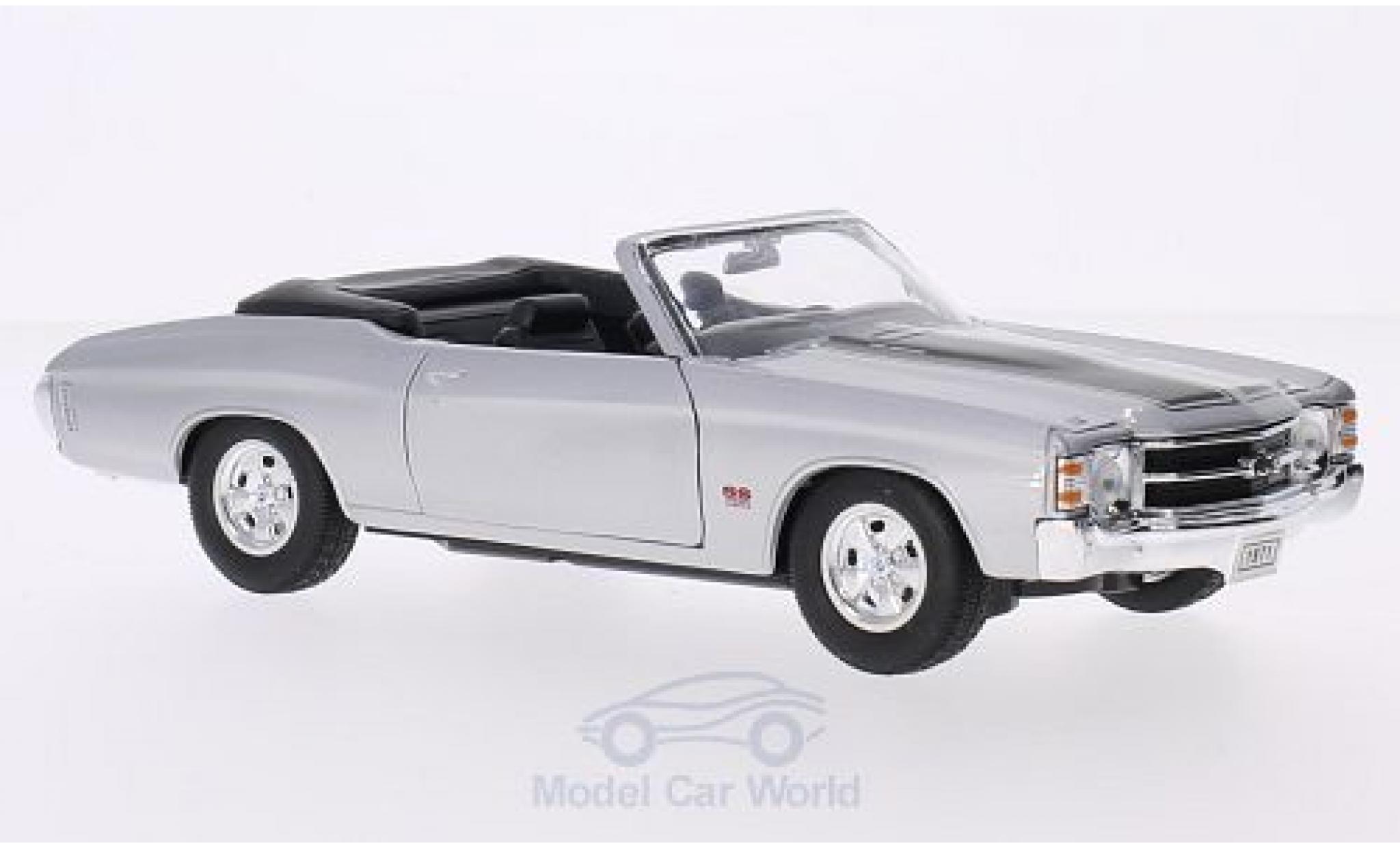 Chevrolet Chevelle 1/24 Welly SS 454 Convertibile grigio/nero 1971 modellino in miniatura